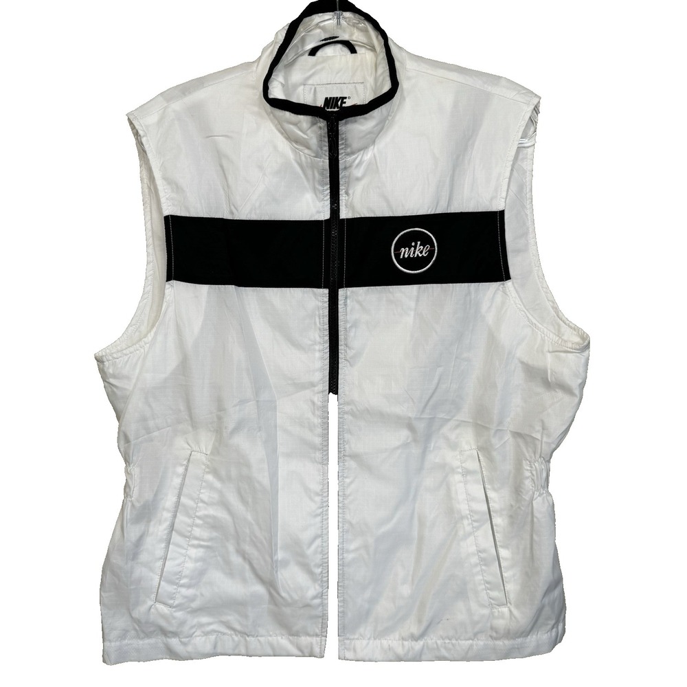 NIKE Vest Womens‎ Large 12/14 Circle Spell Out Full Zip Lightweight Streetwear